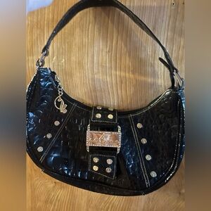 Baby Phat Black and Gold Shoulder Bag